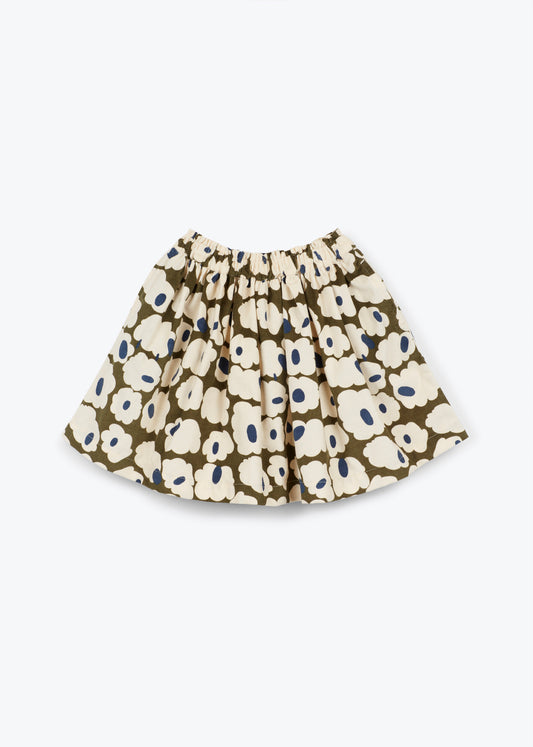 ARSENE & LES PIPELETTES CREAM/GREEN FLOWER SKIRT