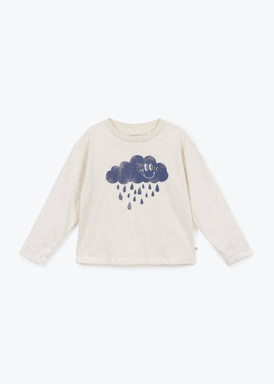 ARSENE & LES PIPELETTES ECRU CLOUD PATCH TEE