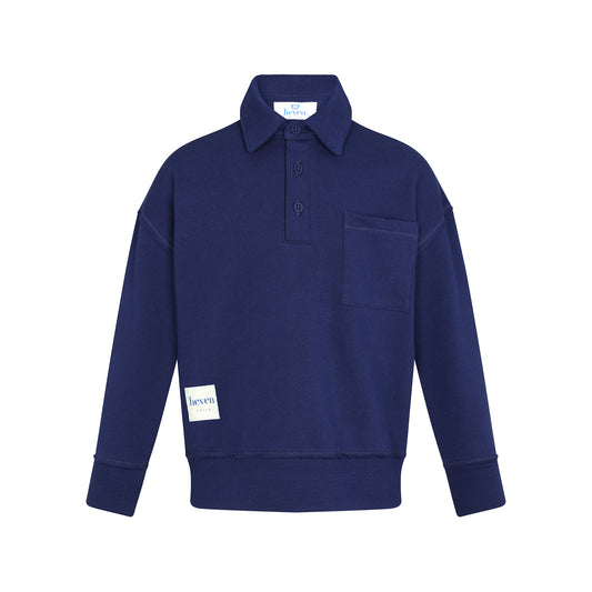 HEVEN CHILD BLUE POLO SWEATSHIRT