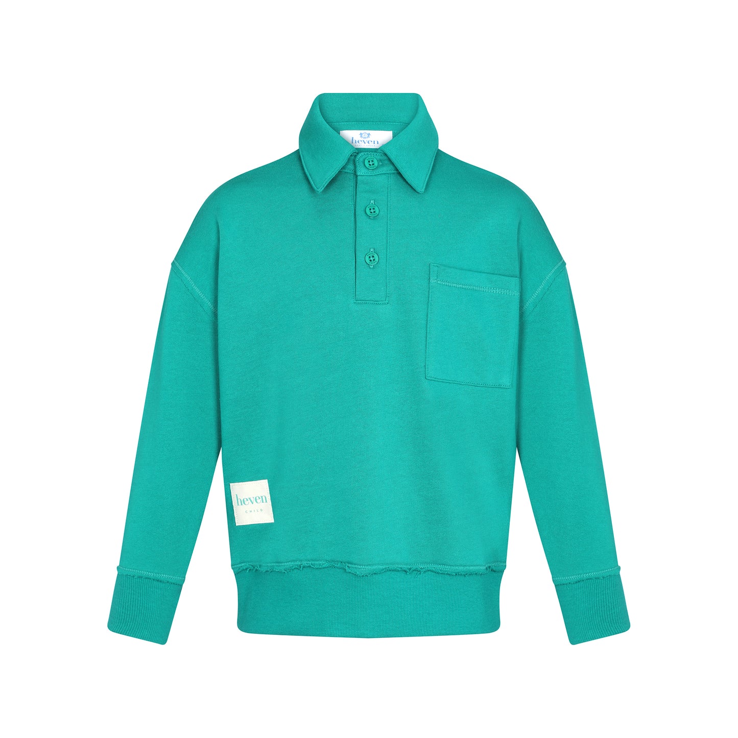 HEVEN CHILD GREEN POLO SWEATSHIRT