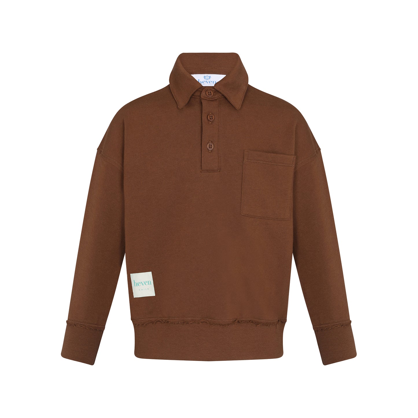 HEVEN CHILD BROWN POLO SWEATSHIRT