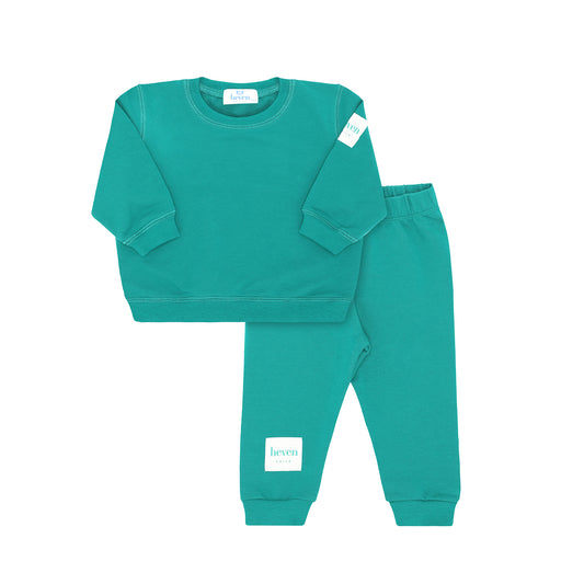 HEVEN CHILD GREEN SWEATSHIRT SET