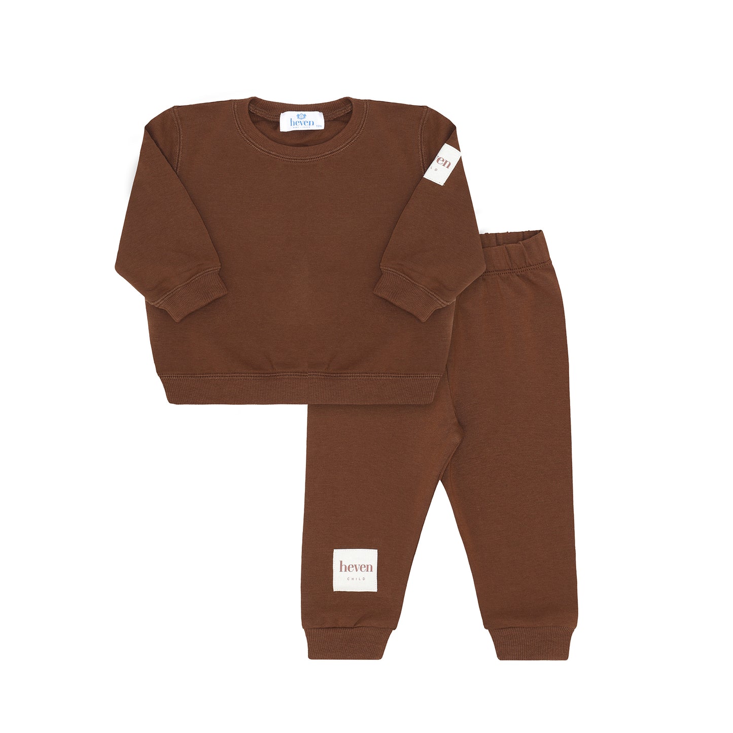 HEVEN CHILD BROWN SWEATSHIRT SET