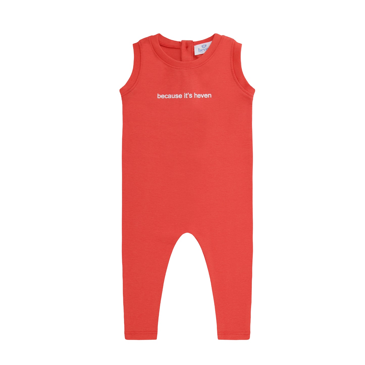 HEVEN CHILD ORANGE WORDED ROMPER