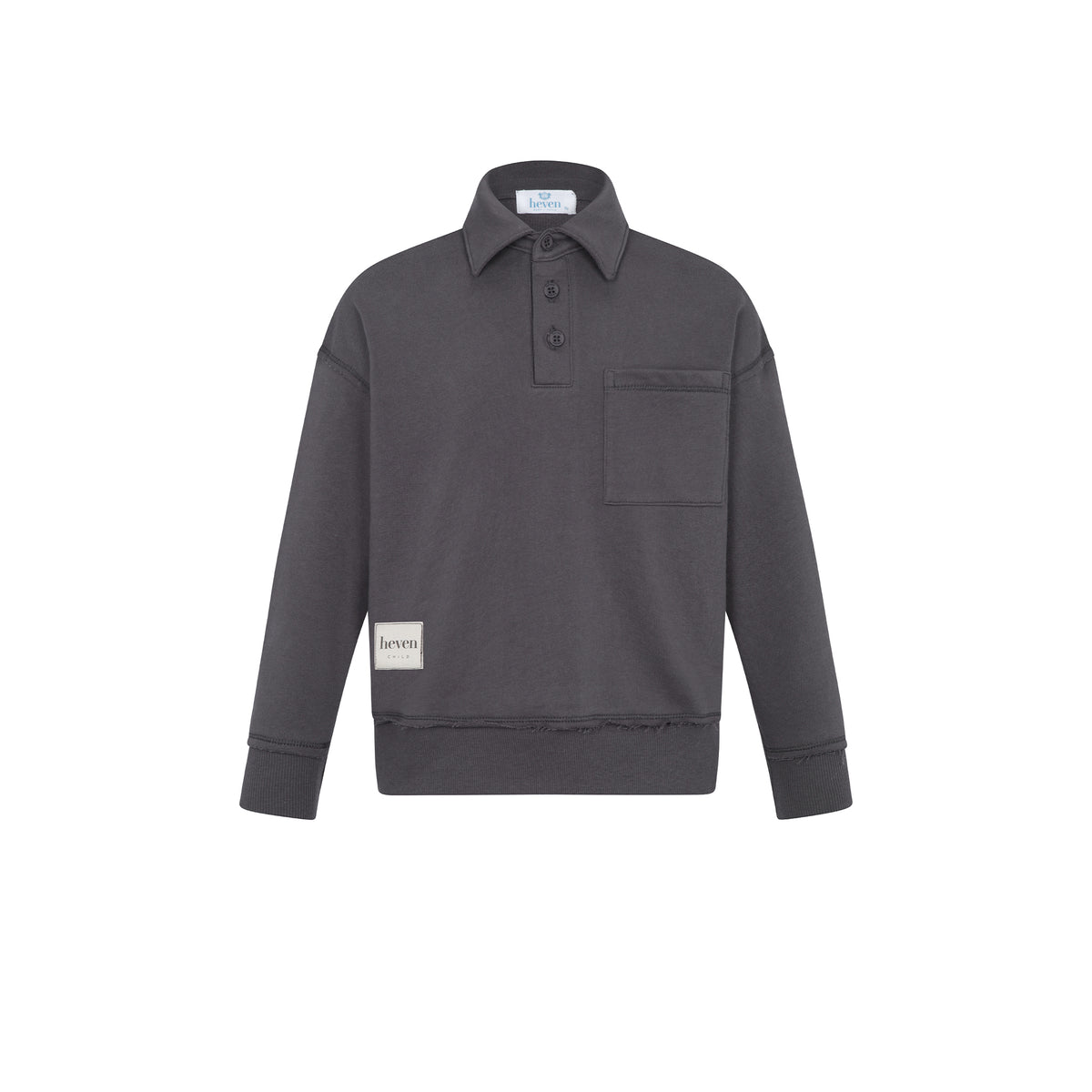 HEVEN CHILD GREY BUTTON POLO