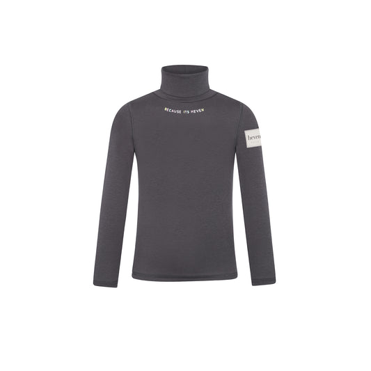 HEVEN CHILD GREY WORDED TURTLENECK