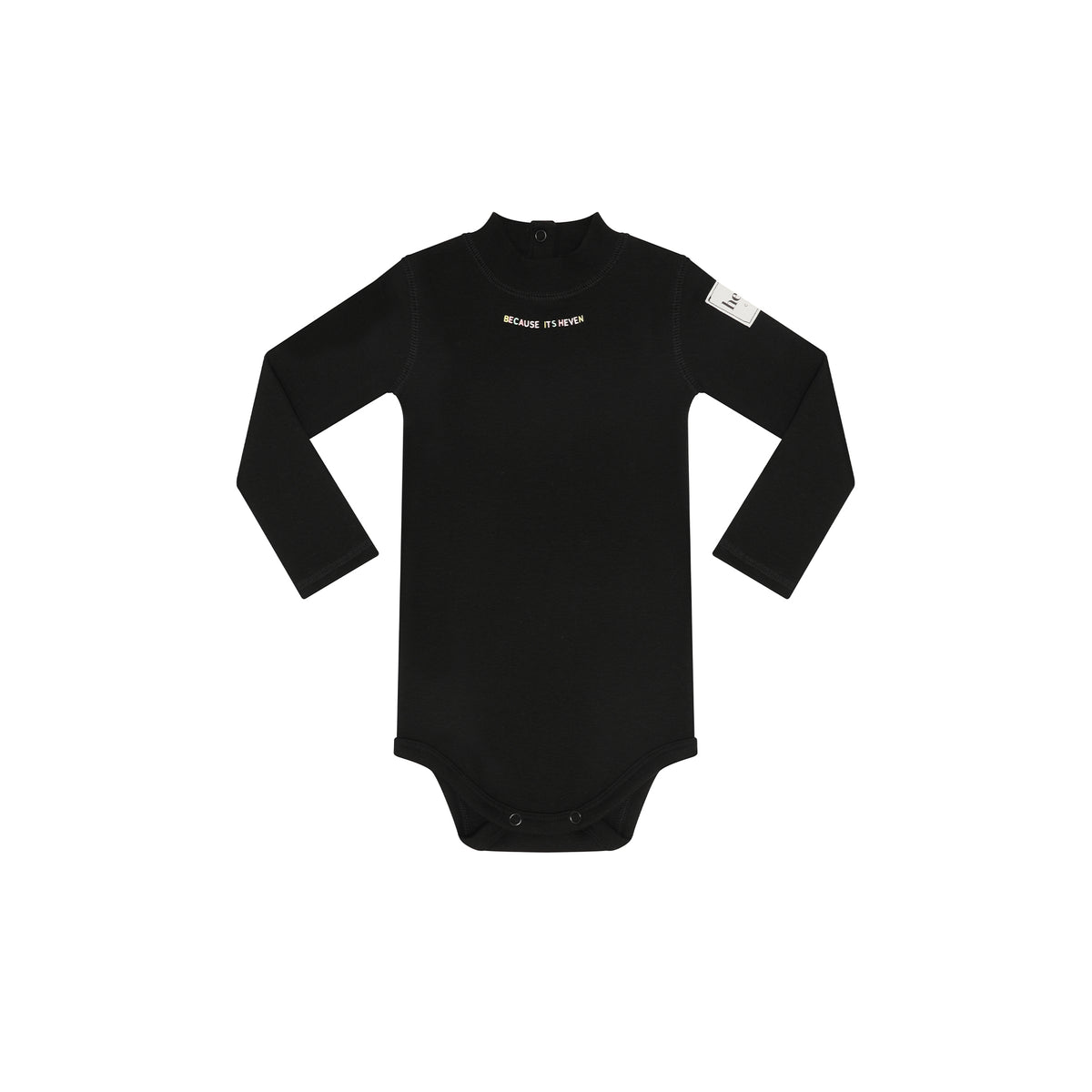 HEVEN CHILD BLACK WORDED ONESIE