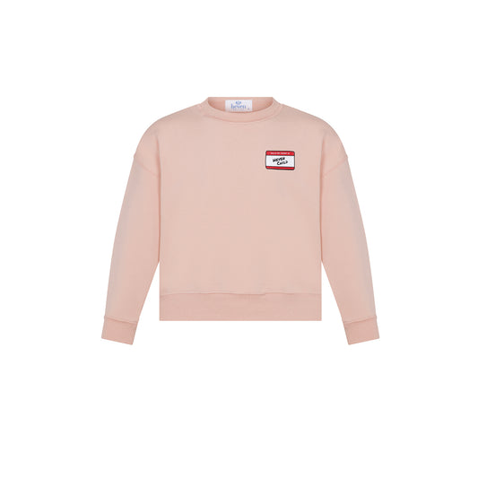 HEVEN CHILD PINK NAME TAG SWEATSHIRT
