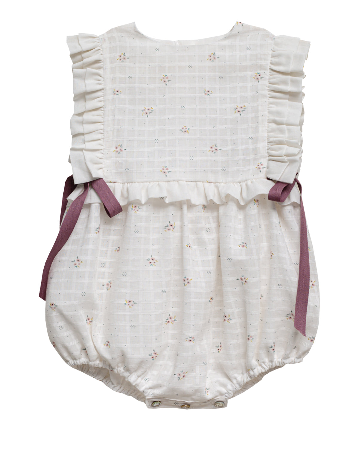 COSMOSOPHIE IVORY BLOOM RUFFLE ROMPER