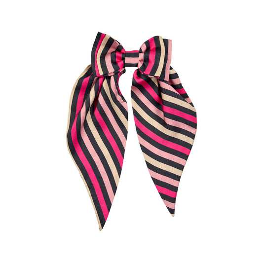 CHRISTINA ROHDE PINK STRIPED OVERSIZED BOW [FINAL SALE]