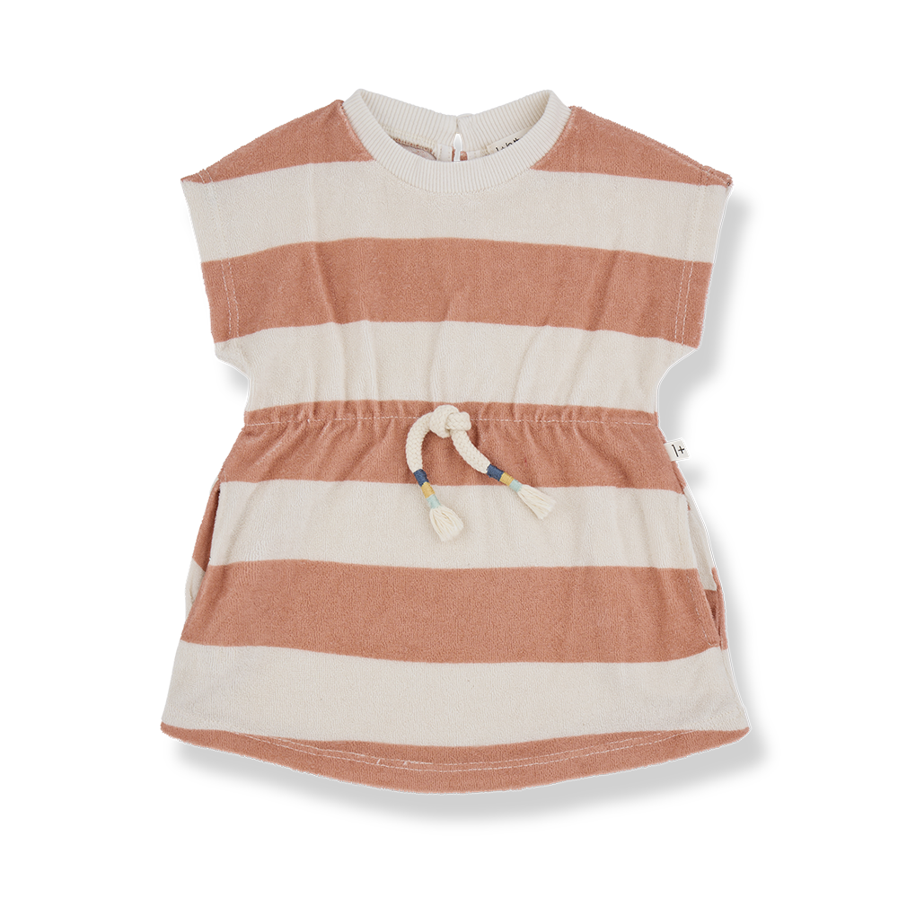 1 + IN THE FAMILY RUST STRIPE TERRY DRESS