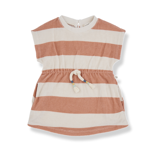 1 + IN THE FAMILY RUST STRIPE TERRY DRESS