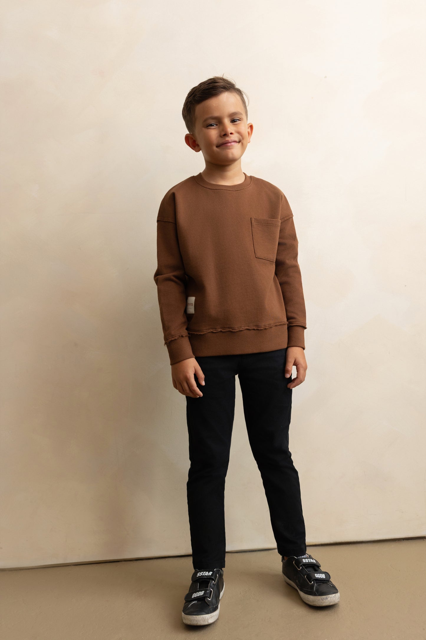 HEVEN CHILD BROWN POCKET  SWEATSHIRT