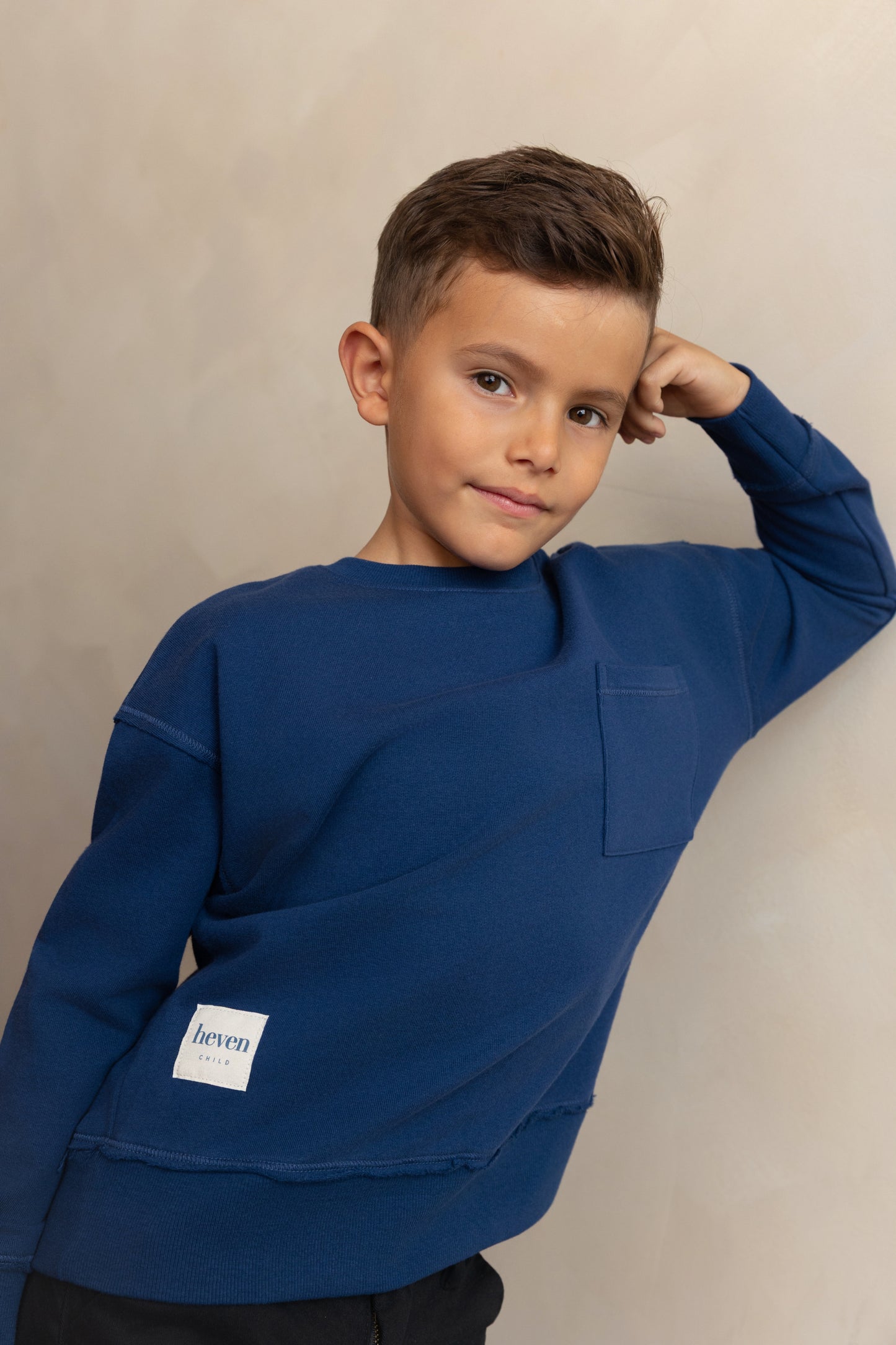 HEVEN CHILD BLUE POCKET  SWEATSHIRT