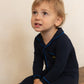HEVEN CHILD NAVY PIPED TRIM FOOTIE