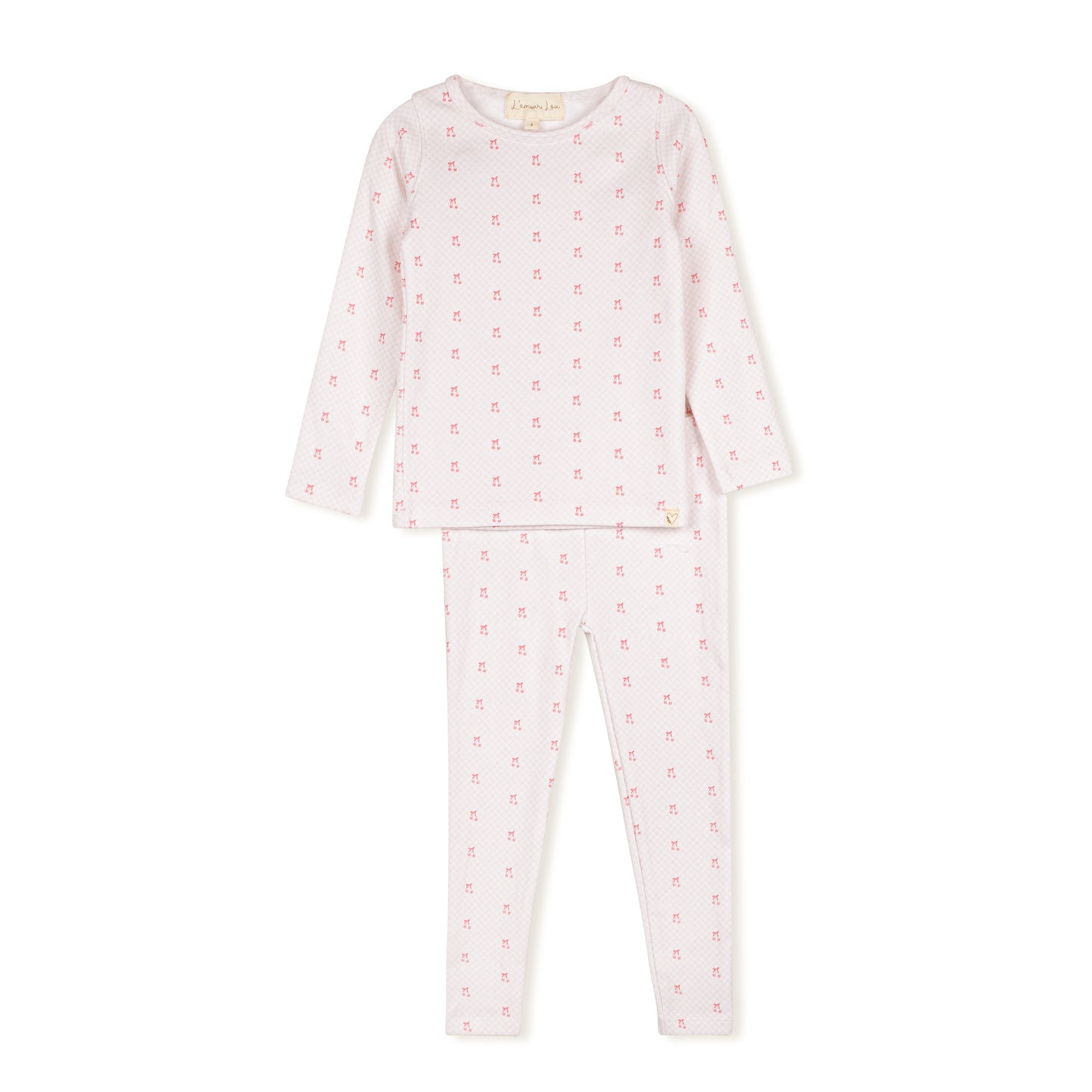 LAMOUR LOU PINK CHECKED CHERRY PAJAMA SET