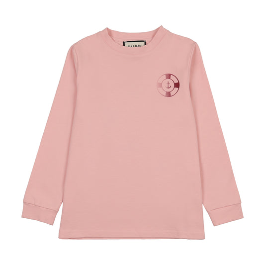 ELLE RAE PINK EMBLEM T-SHIRT
