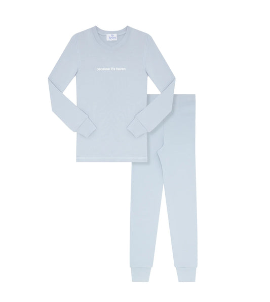 HEVEN CHILD BLUE WORDED PAJAMA SET