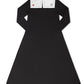 LITTLE PARNI BLACK/WHITE BIB COLLAR MIDI DRESS