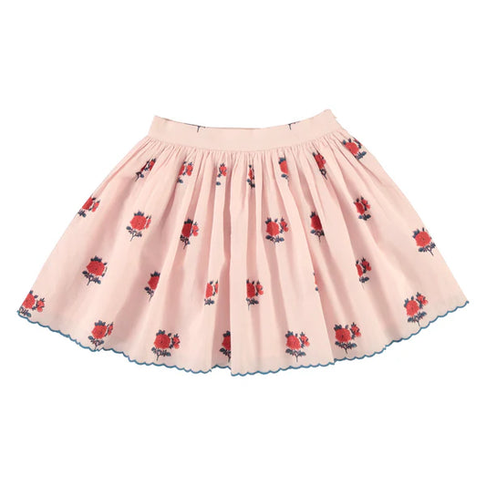 BEBE ORGANIC PINK FLORAL CLUSTER SKIRT