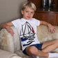 BOPOP WHITE BOAT GRAPHIC TSHIRT