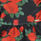 NICOLE MILLER BLACK RUFFLE ROSE PRINT DRESS [Final Sale]