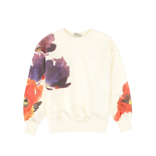 VALENTINA IVORY PAINTED FLOWER SWEATSHIRT