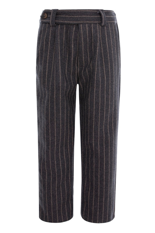 PERNILLE CHARCOAL WOOL PIN STRIPED PANTS