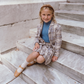 COCO BLANC CAMEL/NAVY PLAID PLEATED SKIRT