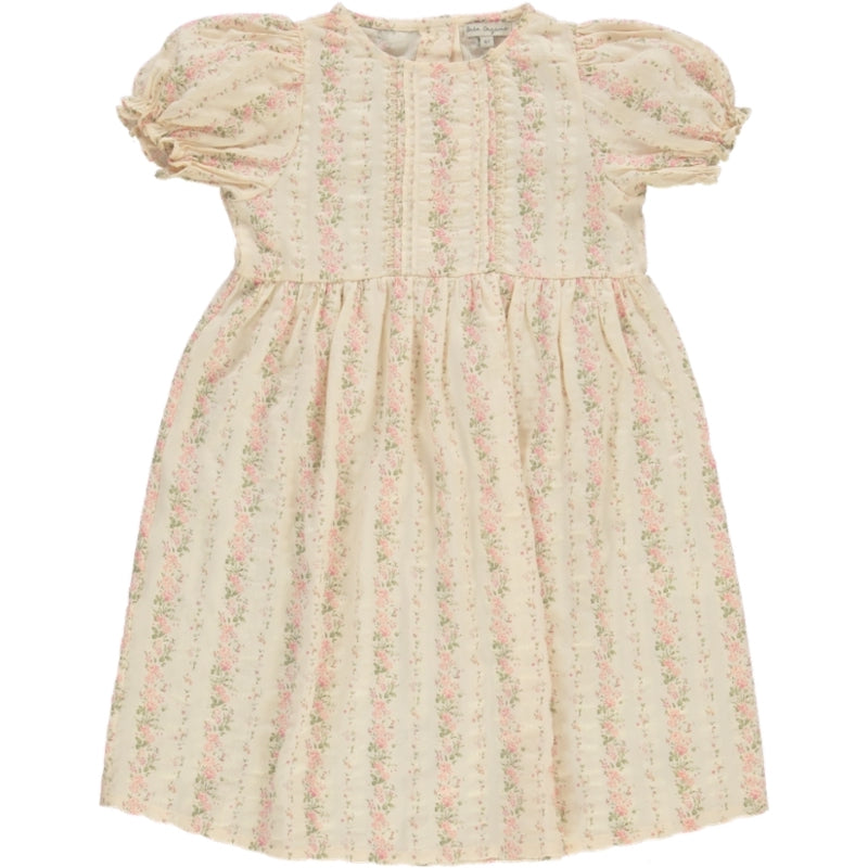 BEBE ORGANIC PINK FLORAL PUFF SLEEVE DRESS