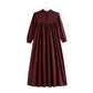 RETRO KID BURGUNDY MAXI SWEATER DRESS