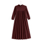 RETRO KID BURGUNDY MAXI SWEATER DRESS