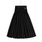 RETRO KID BLACK RIBBED VELVET MAXI SKIRT
