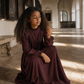 RETRO KID BURGUNDY MAXI SWEATER DRESS