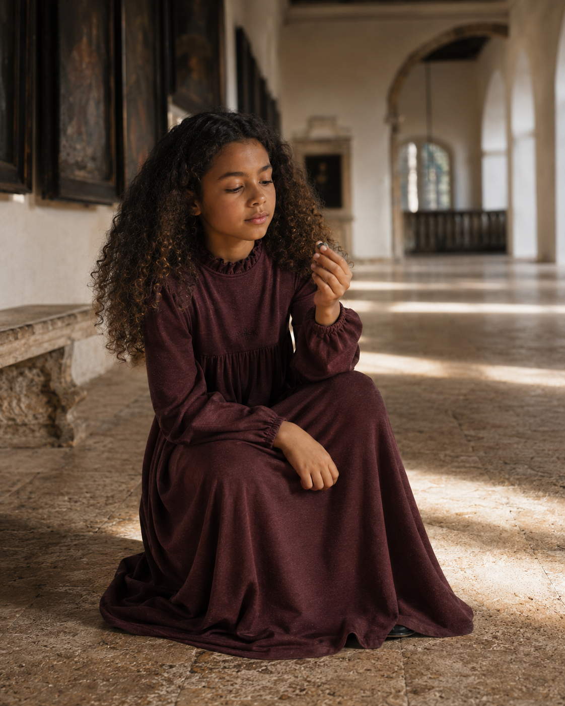 RETRO KID BURGUNDY MAXI SWEATER DRESS