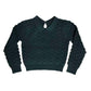 COTTIER EMERALD TEXTURED KNIT COLLAR SWEATER
