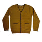 COTTIER MUSTARD/BLACK TRIM POCKET KNIT CARDIGAN