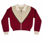 COTTIER RUBY COLORBLOCK KNIT COLLAR SWEATER