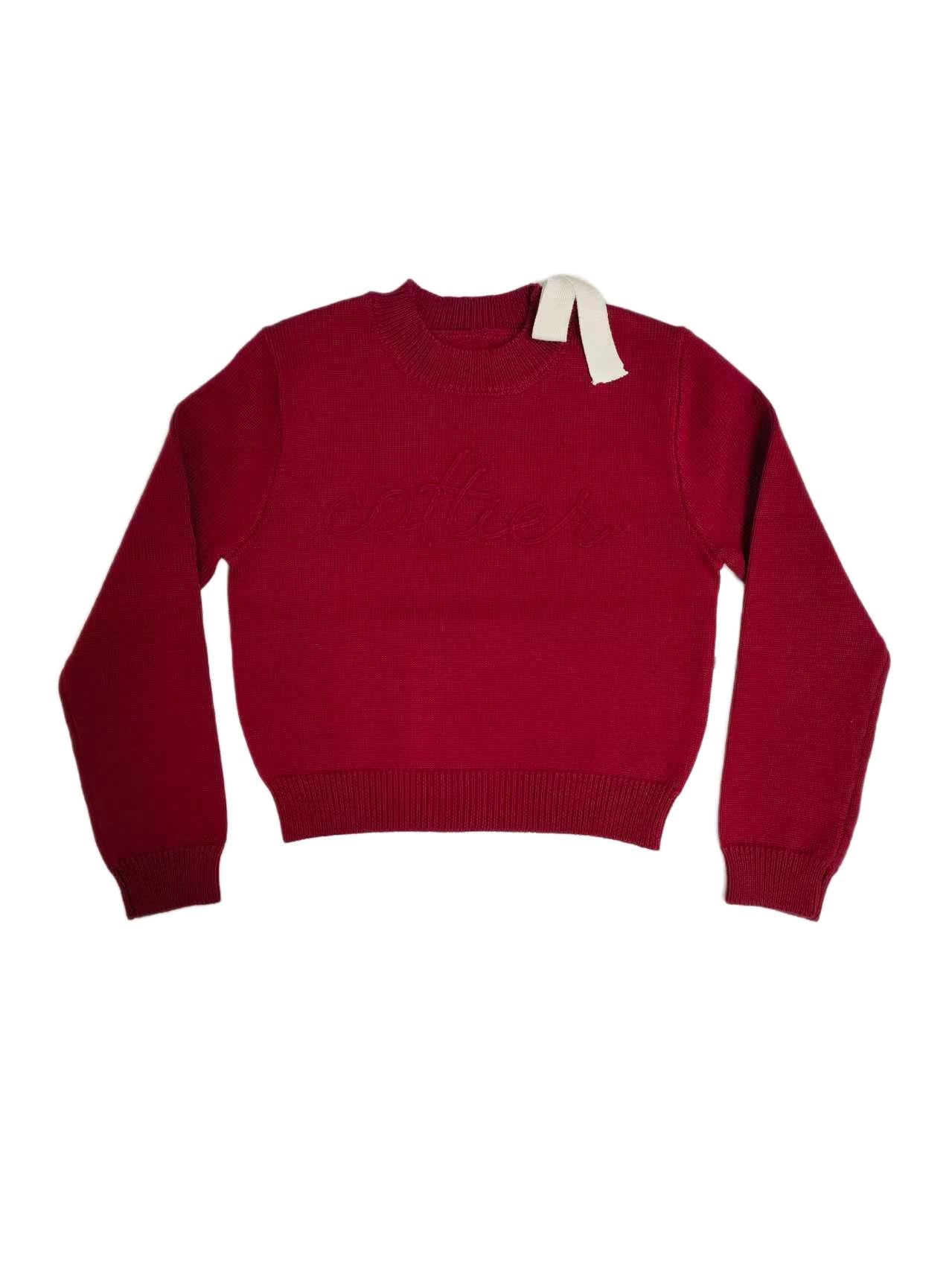 COTTIER RUBY BOW DETAIL KNIT SWEATER