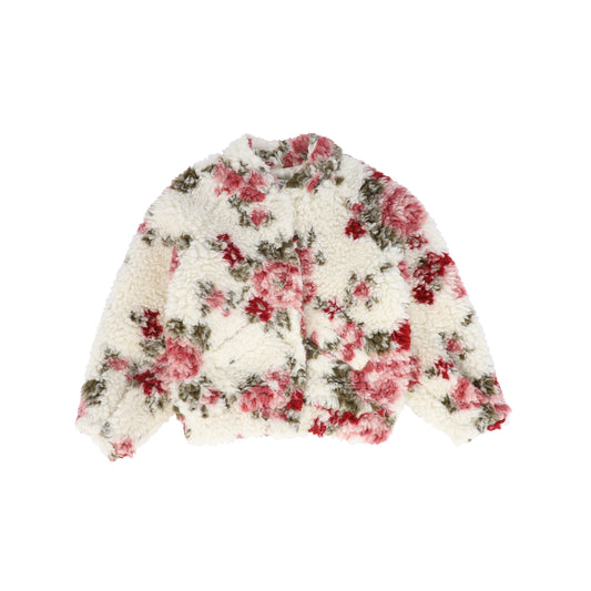 PICCOLA LUDO CREAM FLORAL SHERPA JACKET