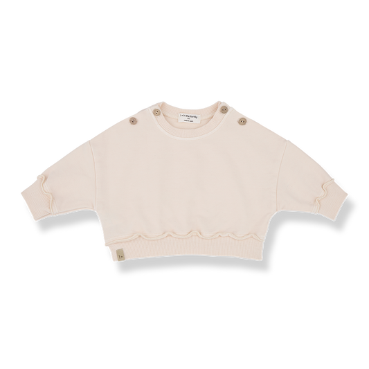 1 + IN THE FAMILY PALE PINK BUTTON SWEATSHIRT