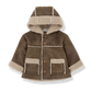 1+ IN THE FAMILY BROWN/BEIGE TRIM JACKET