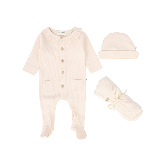 1 + IN THE FAMILY PINK BUTTON RUFFLE SET