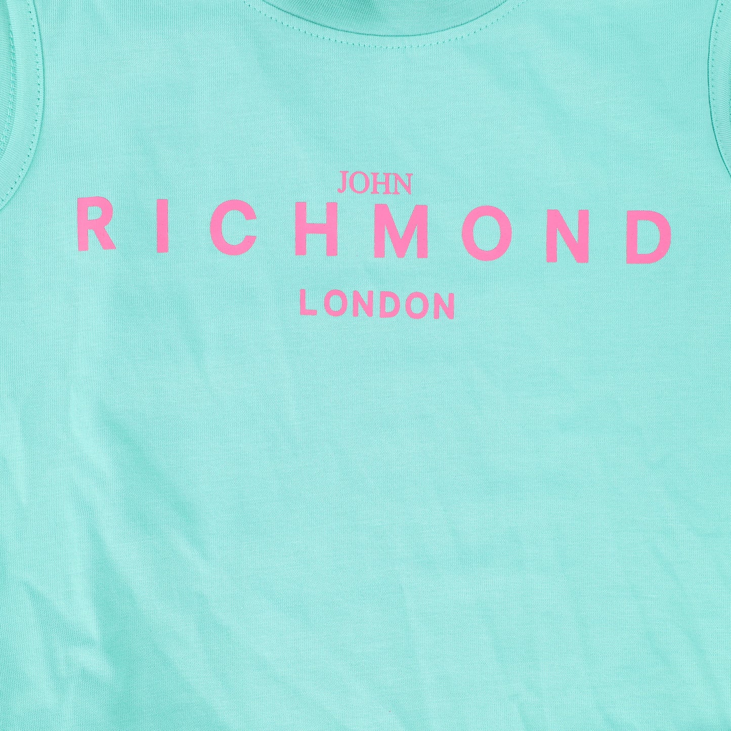 JOHN RICHMOND TURQUOISE/PINK LOGO JUMPER