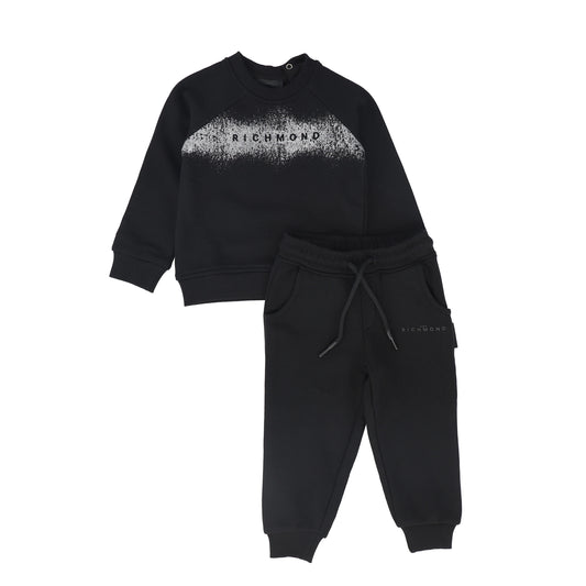 JOHN RICHMOND BLACK LOGO SWEATSHIRT SET