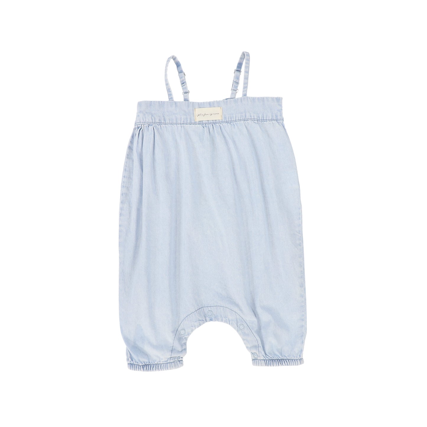 PLEASE MOM KIDS LIGHT BLUE DENIM ROMPER