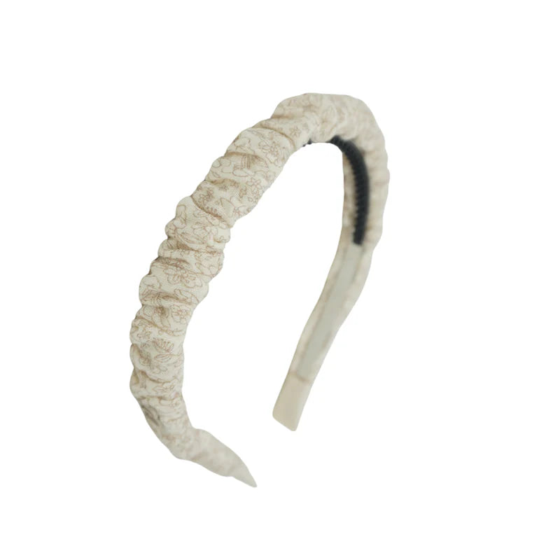BANDEAU CREAM MUSLIN GATHERED HEADBAND [FINAL SALE]