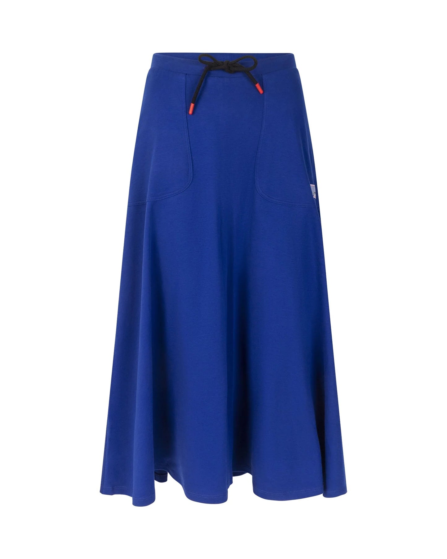 LITTLE PARNI ROYAL BLUE VARSITY TIE MIDI SKIRT