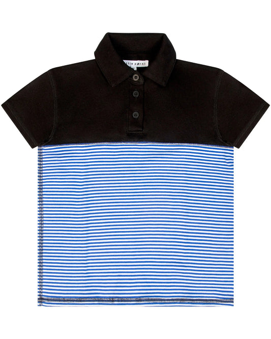 LITTLE PARNI ROYAL BLUE STRIPE POLO