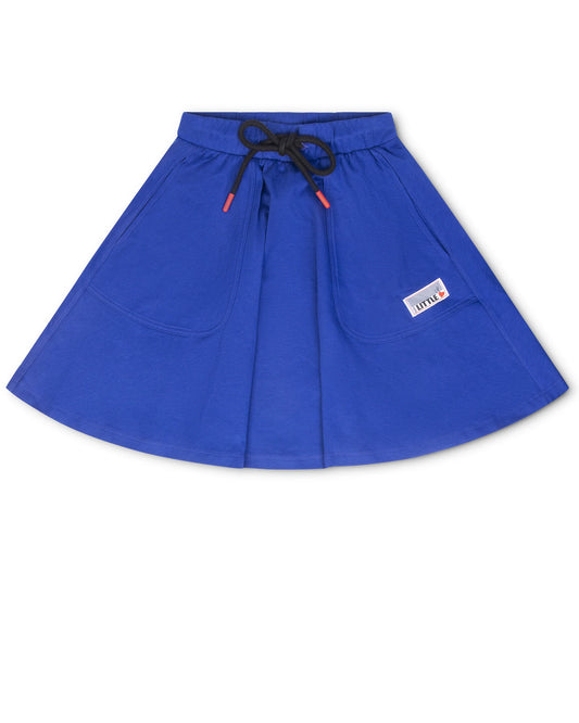 LITTLE PARNI ROYAL BLUE VARSITY TIE SKIRT